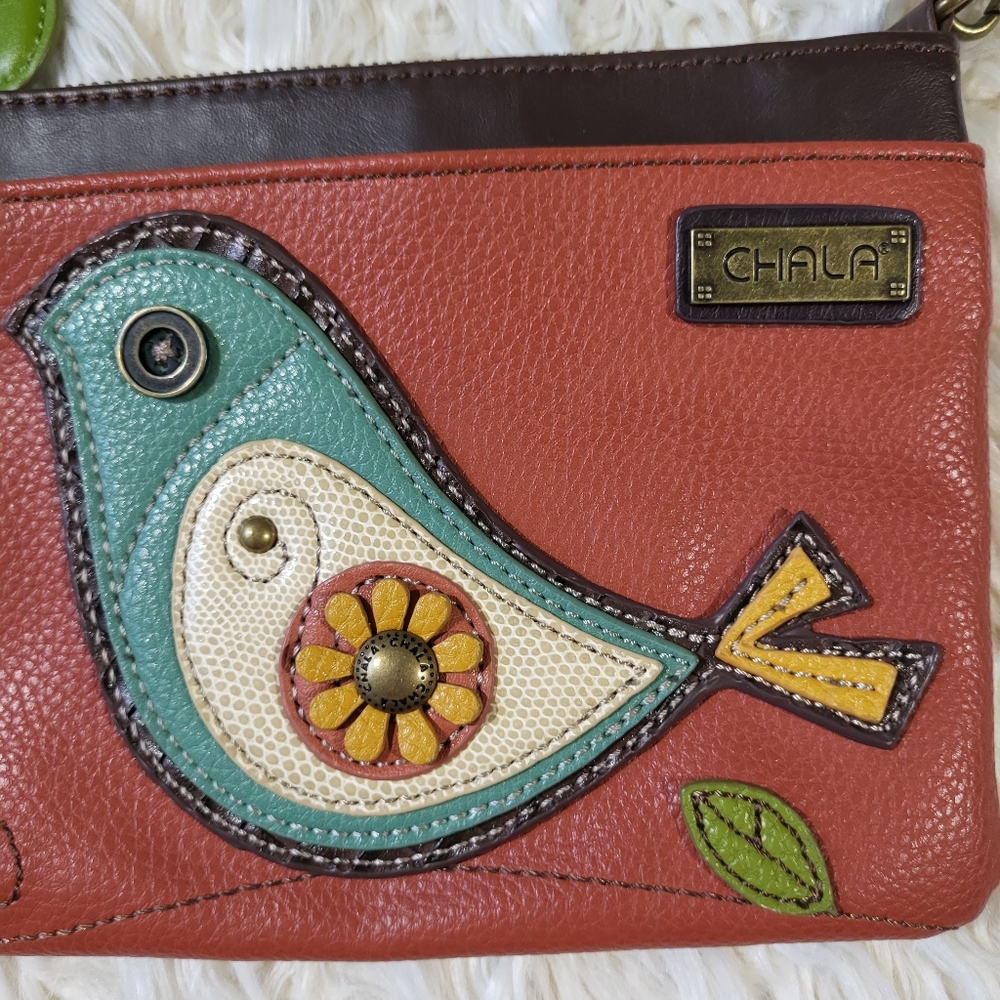 Chala Crossbody Leather Bird Design Bag With Adjustable Strap - Picture 4 of 13